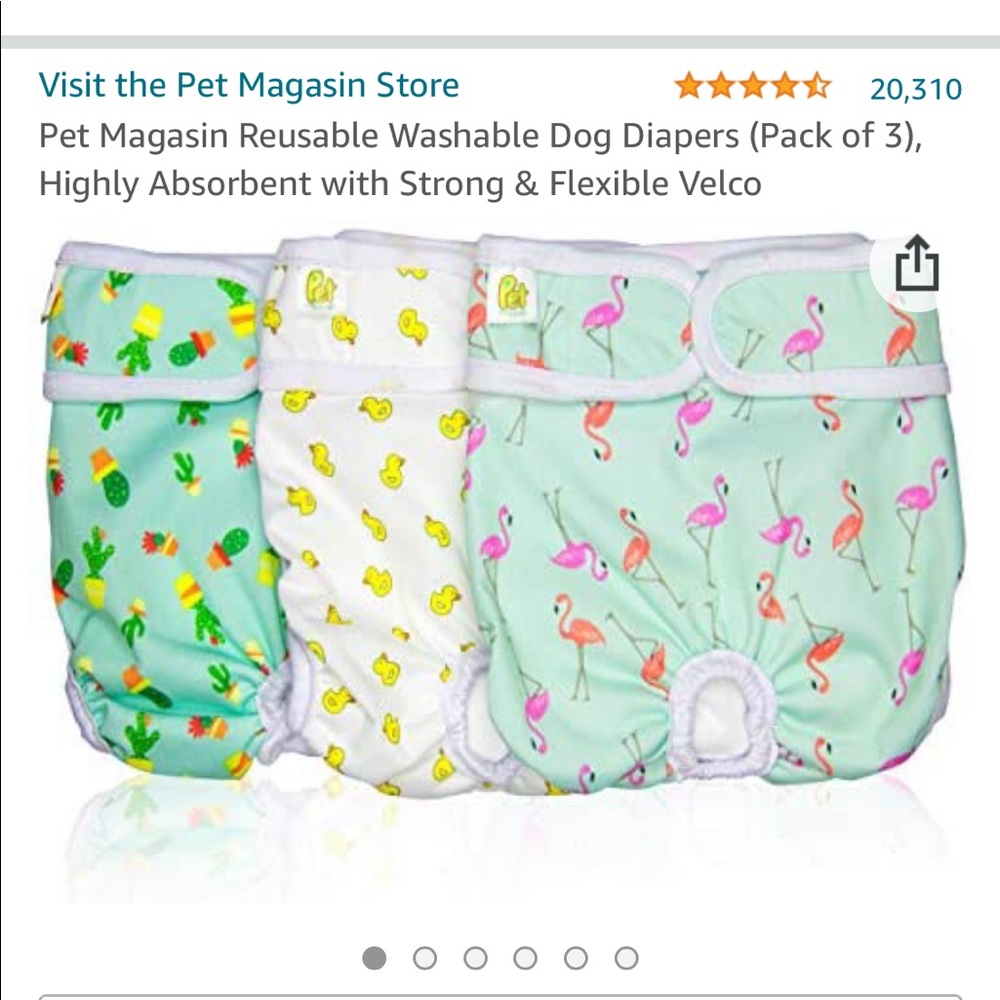 Pet diapers size small (set of 3) — new.